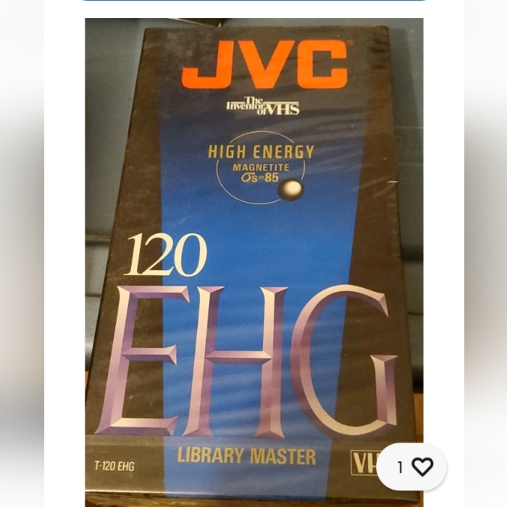 JVC 120 EHG LIBRARY MASTER BLANK VHS TAPE - SEALED NOS
